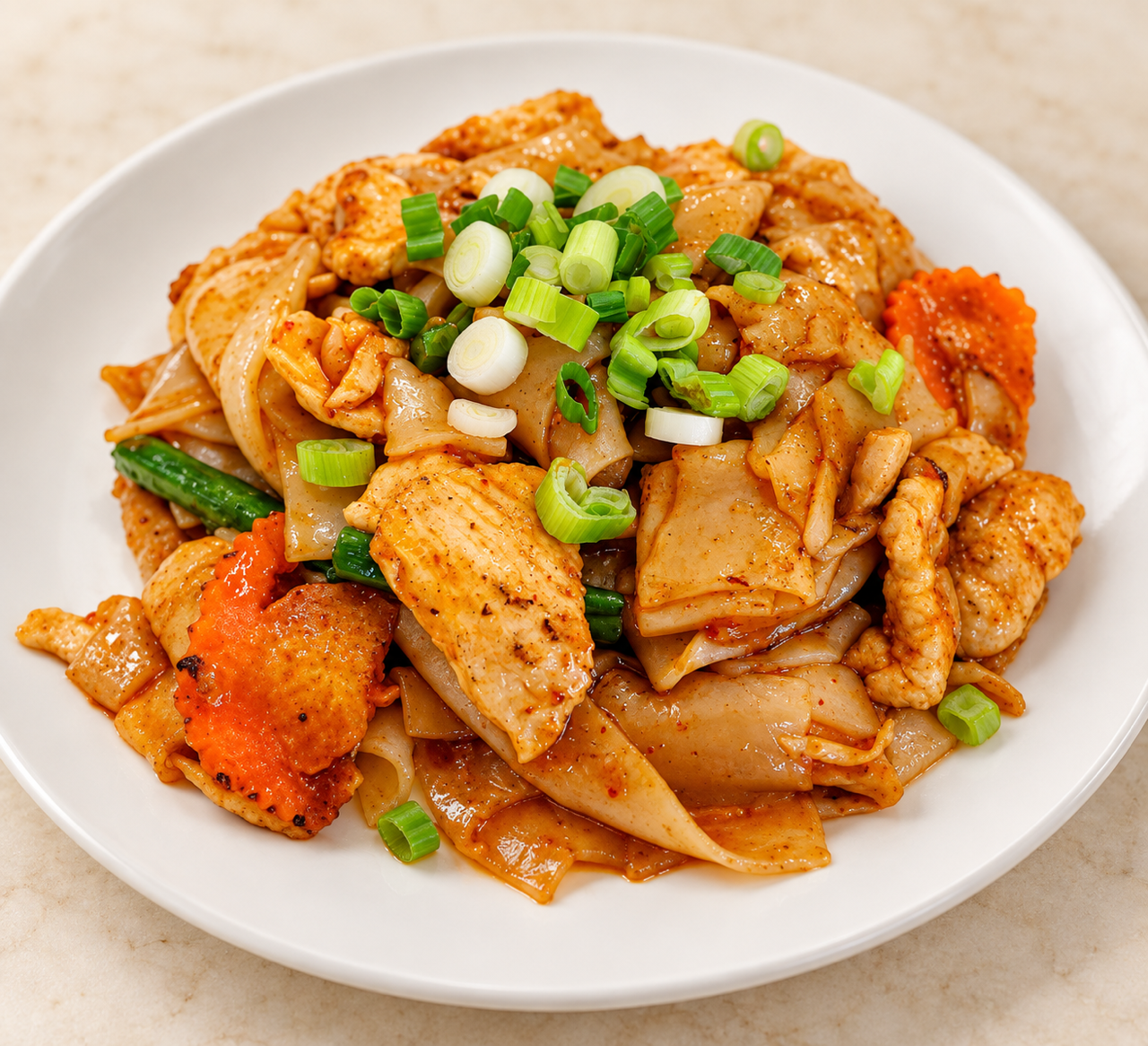 Pad See Ew — Thai stir-fried wide rice noodles with egg, vegetables, and savory sauce